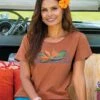 Bird Of Paradise - Cinnamon Dyed Short Sleeve Scoop Neck T-Shirt
