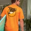 Tribal Manta Surf - Apricot Dyed Short Sleeve Crewneck T-Shirt