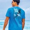 Cruzing Manta Mano - Blue Hawaii Dyed Short Sleeve Crewneck T-Shirt