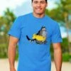 B. Kliban Beach Getaway Cat - Blue Hawaii Dyed Short Sleeve Crewneck T-Shirt