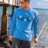 Tribal Honu Band - Blue Hawaii Dyed Long Sleeve Crewneck T-Shirt