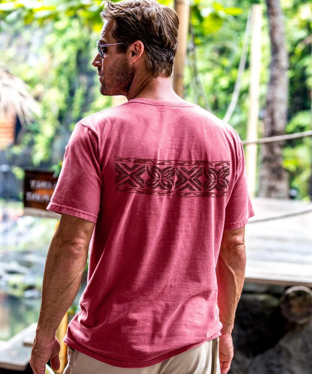 Tapa Band - Paradise Red Dyed Short Sleeve Crewneck T-Shirt - Image 2