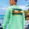 Sunset Scenic - Key Lime Dyed Long Sleeve Crewneck T-Shirt