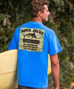 Kona Jack’s Rules - Blue Hawaii Dyed Short Sleeve Crewneck T-Shirt