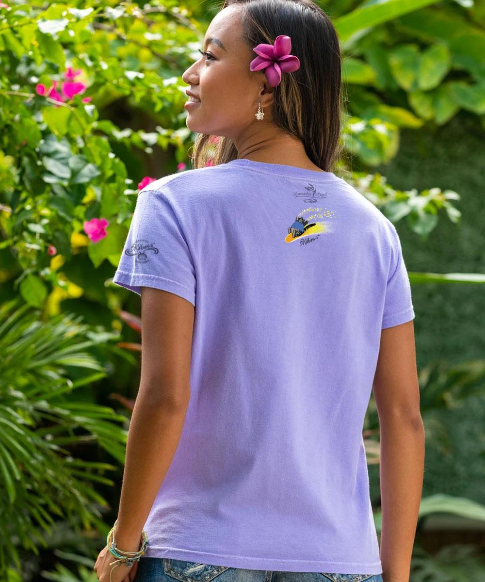 B. Kliban Spaceship Cats - Lavender Dyed Short Sleeve Crewneck T-Shirt - Image 2