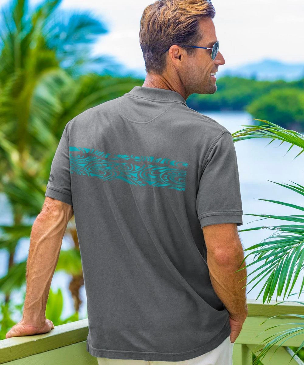 Island Racer - Crater Dyed® Short Sleeve Pique’ Polo Shirt - Image 2