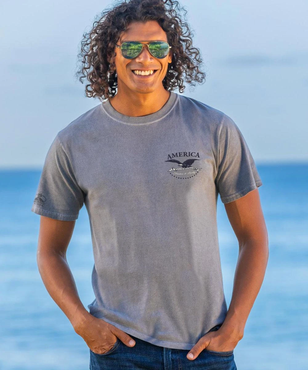 America Freedom - Crater Dyed® Short Sleeve Crewneck T-Shirt - Image 2
