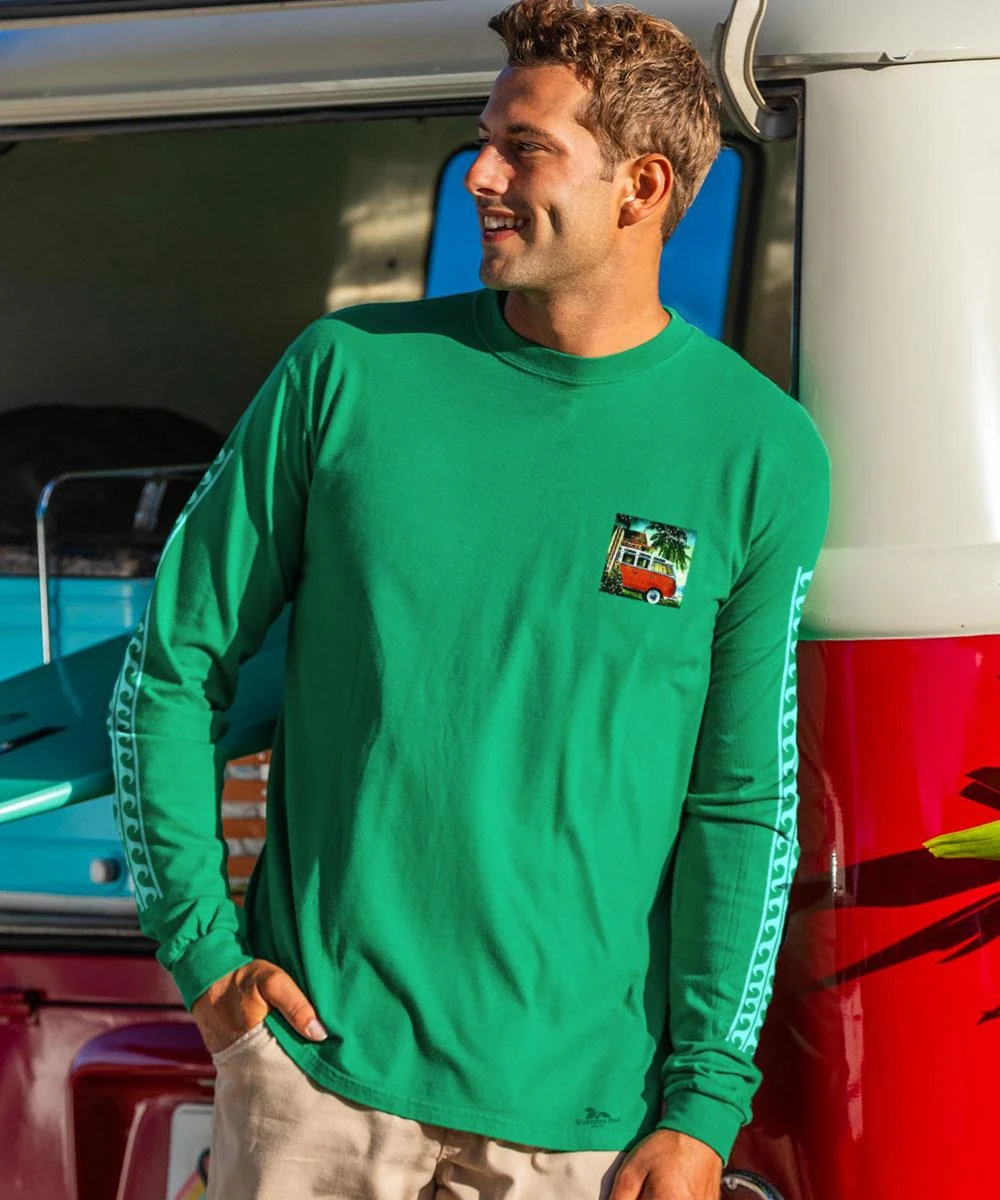 Volkswagen Believe Sunset - Wintergreen Dyed Long Sleeve Crewneck T-Shirt - Image 2