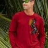 Dragon Flurry - Rugby Red Long Sleeve Pima T-Shirt