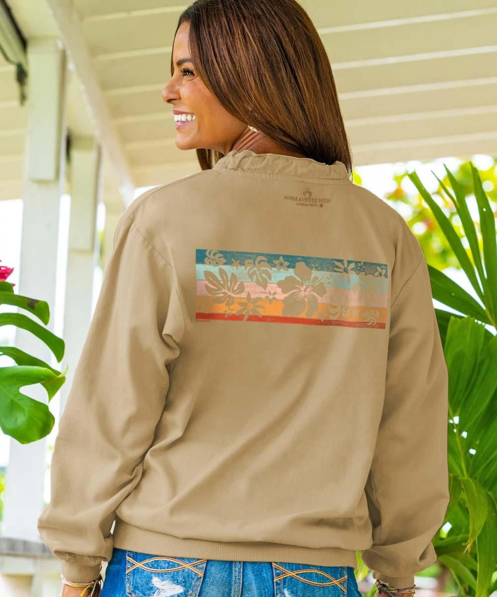 Banded Bit Of Love - Kona Coffee Dyed Long Sleeve Lightweight Pullover - Image 2