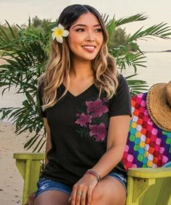 Alo Retro - Jet Black Short Sleeve Pima V-Neck T-Shirt