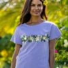 Plumeria Garland - Lavender Dyed Short Sleeve Scoop Neck T-Shirt