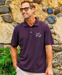 Paradise Honu - Blackberry Dyed Short Sleeve Pique’ Polo Shirt
