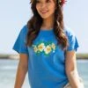 Hibiscus Lei Po’o - Blue Hawaii Dyed Short Sleeve Scoop Neck T-Shirt