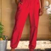 Candy Apple Red Dyed Canton Pants